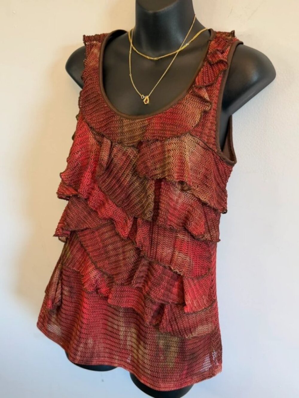 Y2K Ruffle Mesh Tank Top - Picture 2 of 5